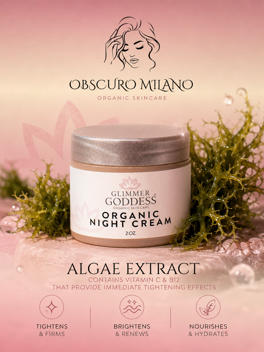 OM Organic Skin Renewal Night Face Cream - Hydrates & Lifts