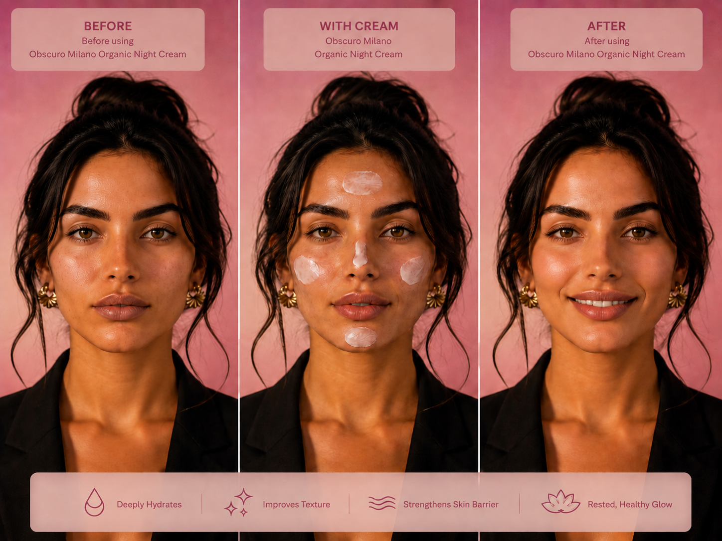 Organic Skin Renewal Night Face Cream - Hydrates & Lifts