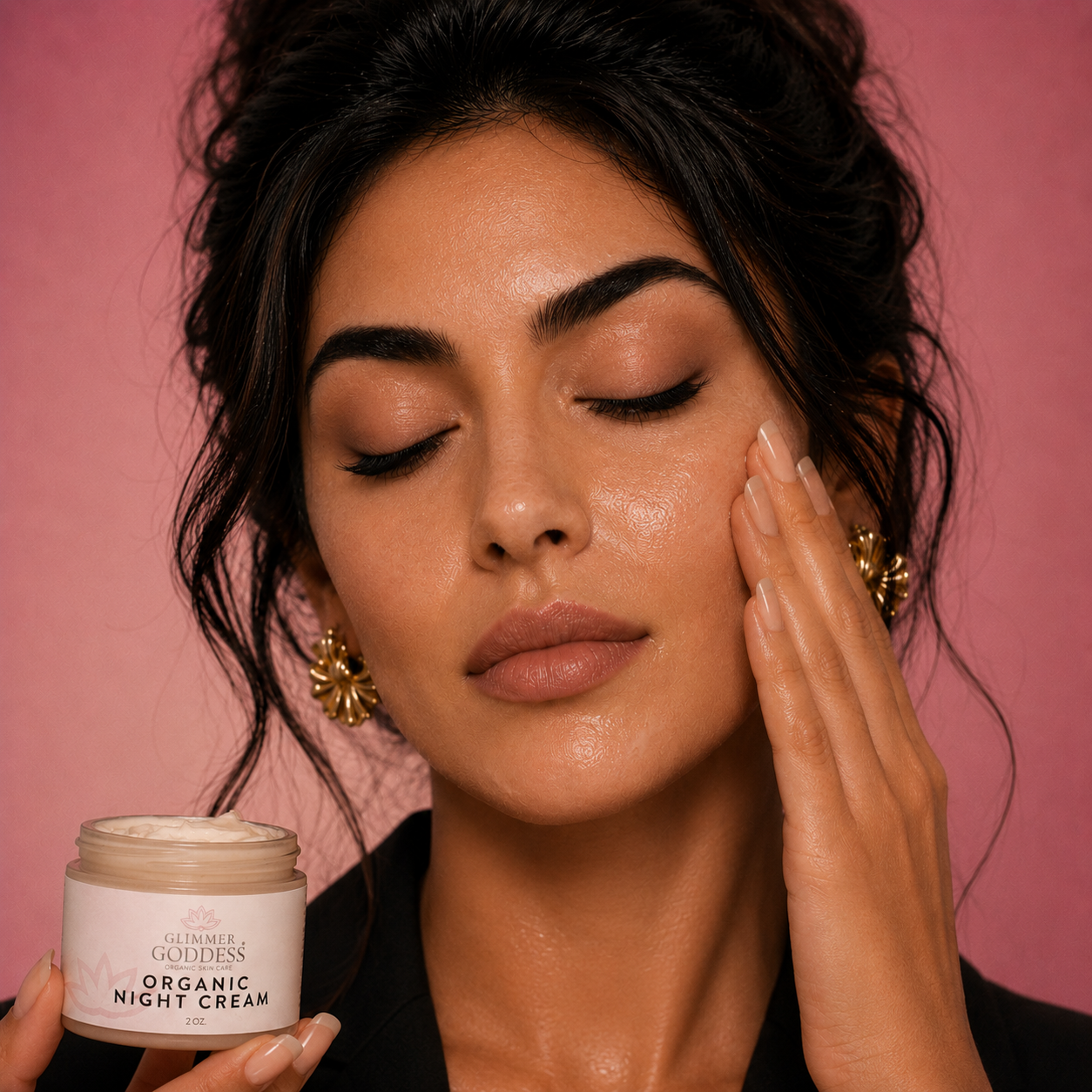 Organic Skin Renewal Night Face Cream - Hydrates & Lifts